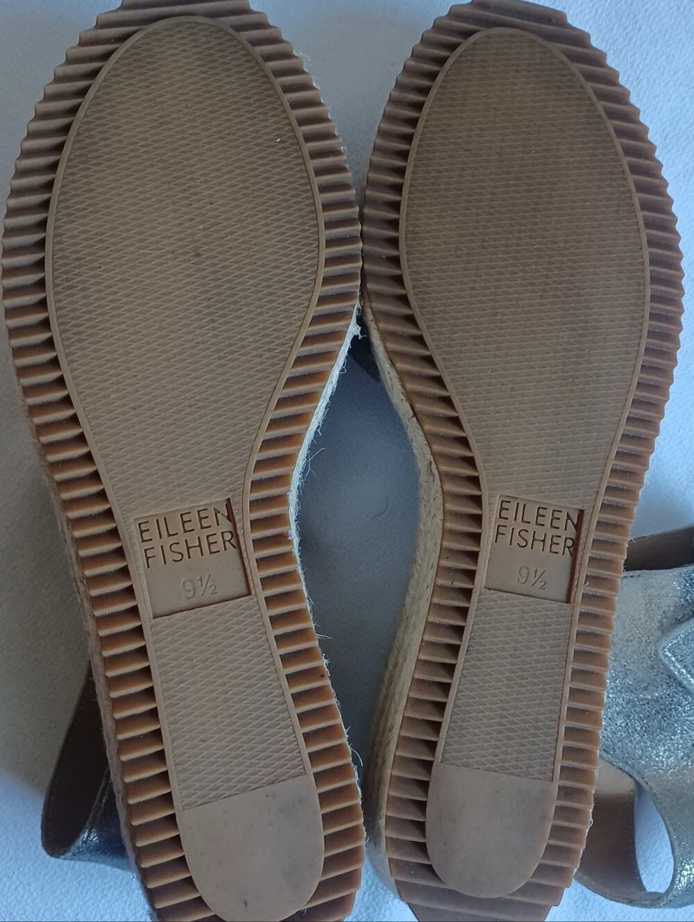 EILEEN FISHER weslia Espadrille Wedge Sandal In Platinum 9.5